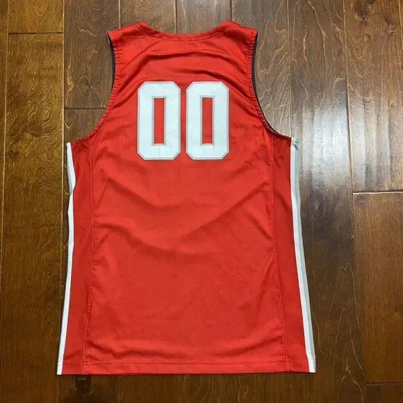 Nike Throwback NCAA Ohio State Buckeyes OSU #00 Basketball Jersey Red Mens Large - Picture 5 of 8
